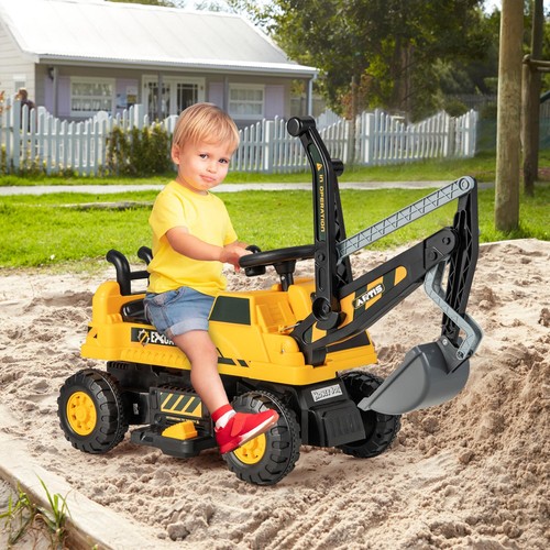 Kids ride excavator tractor - on,