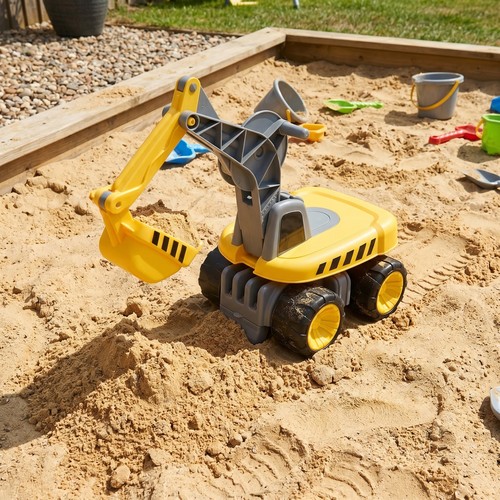 Yellow kids ride excavator - kids,