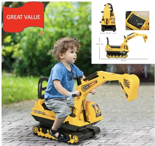 Ride excavator toy tractors - on,