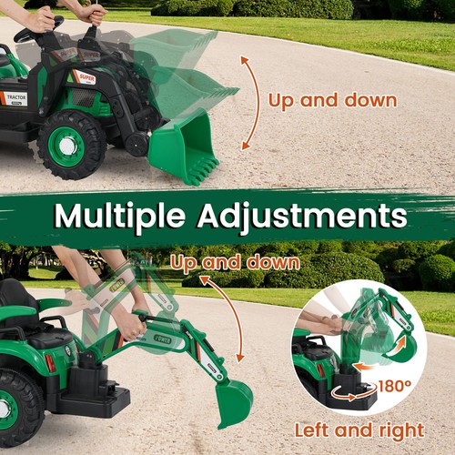 Ride tractor excavator - on,