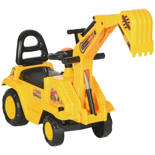 Kids ride digger excavator - on,