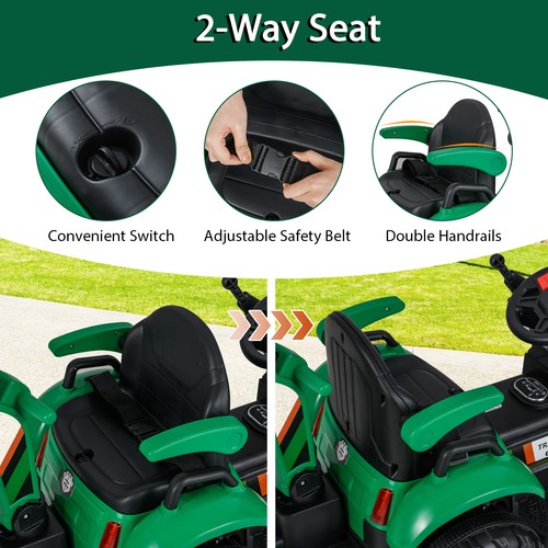 Green kids ride tractor - tractor, 4